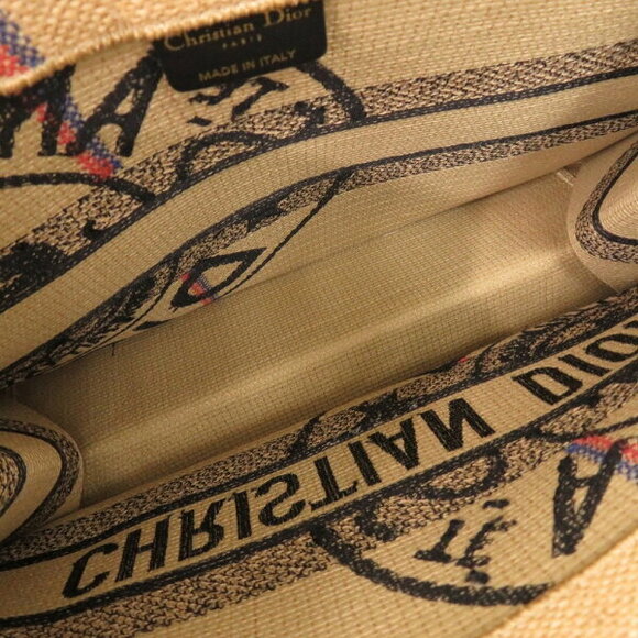 Christian Dior Book Tote Raffia Beige Bag - Picture 6 of 8